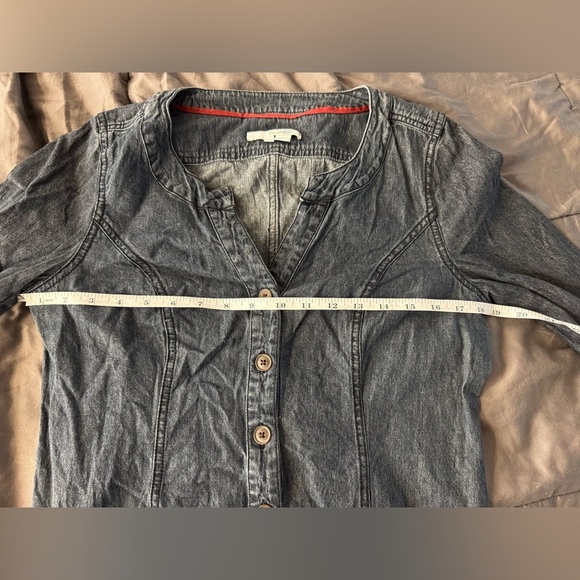 Boden Womens Denim Chambray Long Sleeve Button Down Dress w Front Pockets US 10L - Picture 7 of 7